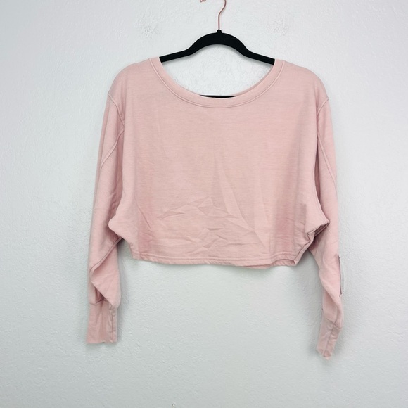 Free People Movement Cottonwood Pink Cropped Zuma Sweatshirt Top - Picture 5 of 12